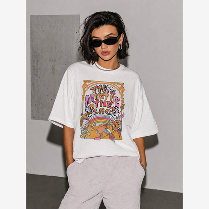70s Floral 'This Must Be The Place' Place Empowerment Women's Groovy Tee