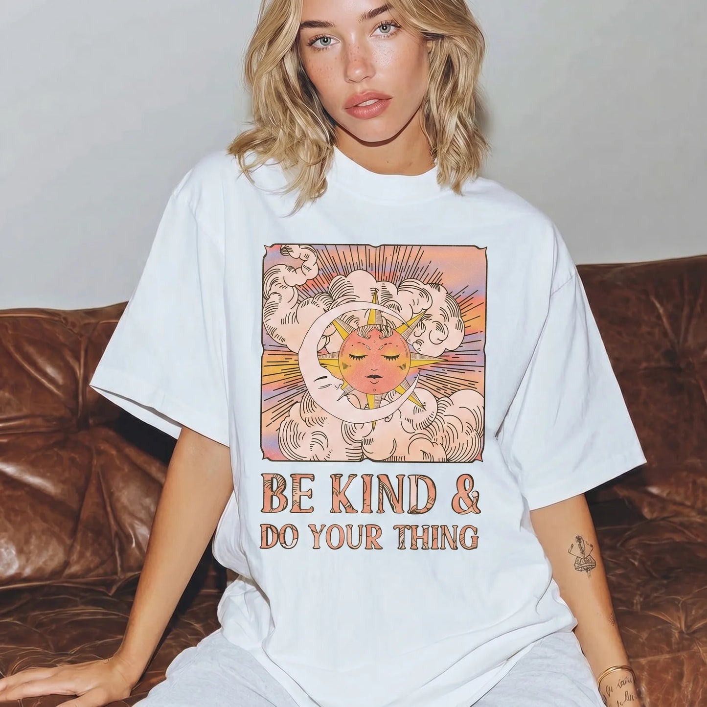 Be Kind Do Your Thing Kindness Peace Women's Groovy Tee