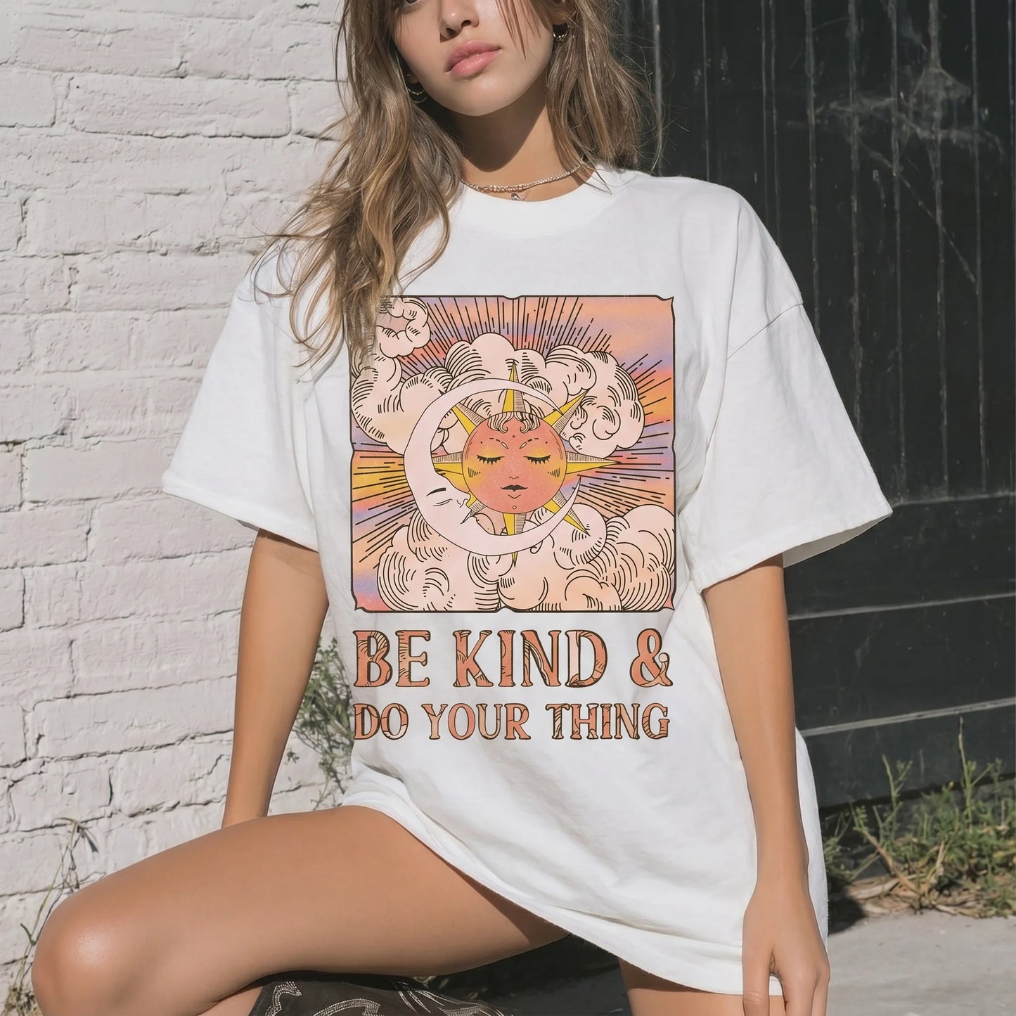 Be Kind Do Your Thing Kindness Peace Women's Groovy Tee