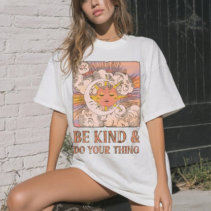 Be Kind Do Your Thing Kindness Peace Women's Groovy Tee