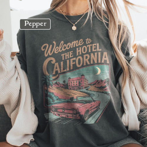 Retro 70s Rock California Comfort Colors tee - Pepper