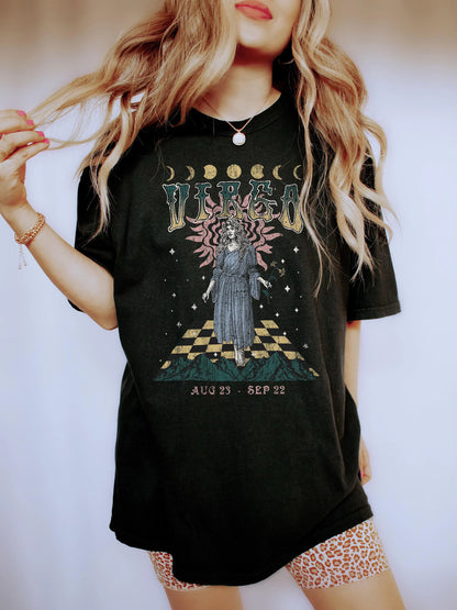 Virgo zodiac Comfort Colors tee - Black